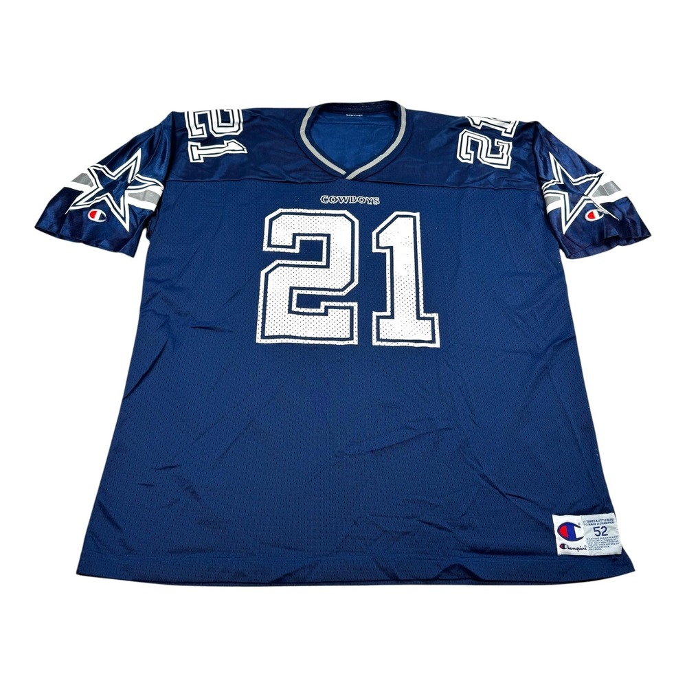 Vintage Dallas Cowboys Football Jersey Mens 52 Blue NFL Champion Sanders 21 90s